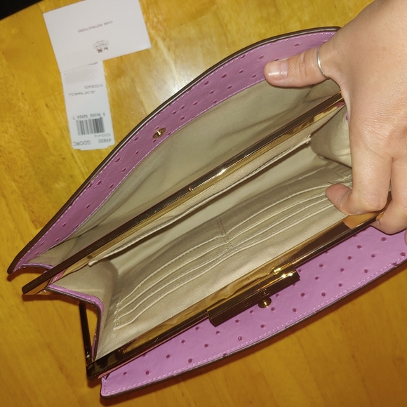 Coach 49850 Legacy Framed Ostrich Embossed Leather Large Clutch Wallet - Picture 6 of 11